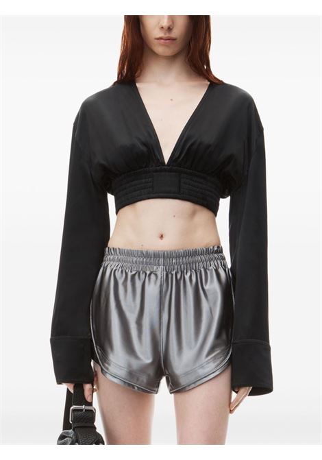 Black long-sleeved cropped top Alexander Wang - women ALEXANDER WANG | 1WC3241932001